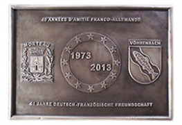 Plaque en bronze pour le 40ème anniversaire du jumelage Morteau-Vöhrenbach
